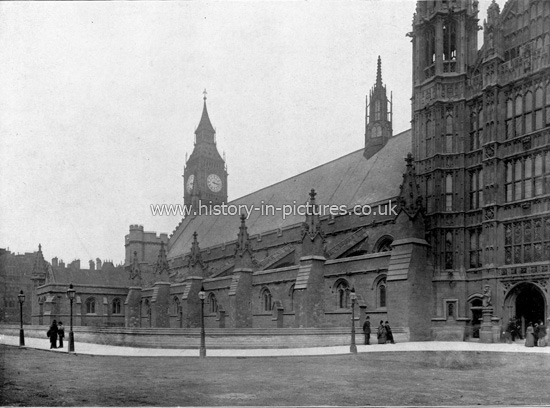 Westminster Hall Entrance, Houses of Parliament, London. c.1890's.